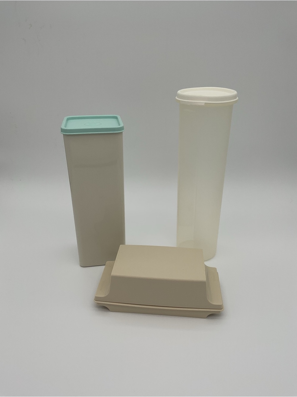 Set of 3 Vintage Tupperware Storage Containers with Lids